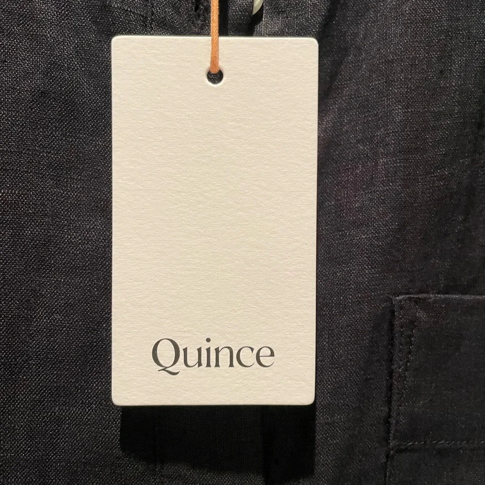 Quince European linen camp shirt black in medium NYT - Picture 5 of 6